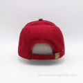 Custom 6 Panel 3D Stickerei Red Baseball Cap